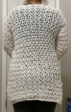 Load image into Gallery viewer, Snow Sparkle White Crochet Pullover Sweater