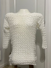 Load image into Gallery viewer, Snow Sparkle White Crochet Pullover Sweater