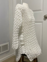 Load image into Gallery viewer, Snow Sparkle White Crochet Pullover Sweater
