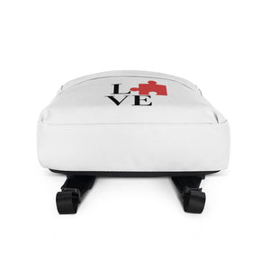 "Love" Autism White Backpack