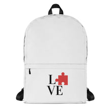 Load image into Gallery viewer, &quot;Love&quot; Autism White Backpack