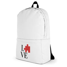 Load image into Gallery viewer, &quot;Love&quot; Autism White Backpack
