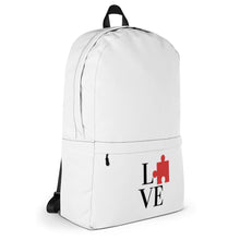 Load image into Gallery viewer, &quot;Love&quot; Autism White Backpack