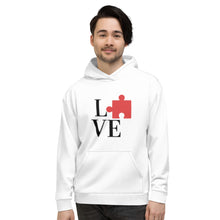 Load image into Gallery viewer, &quot;Love&quot; Autism Unisex White Hoodie