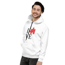Load image into Gallery viewer, &quot;Love&quot; Autism Unisex White Hoodie
