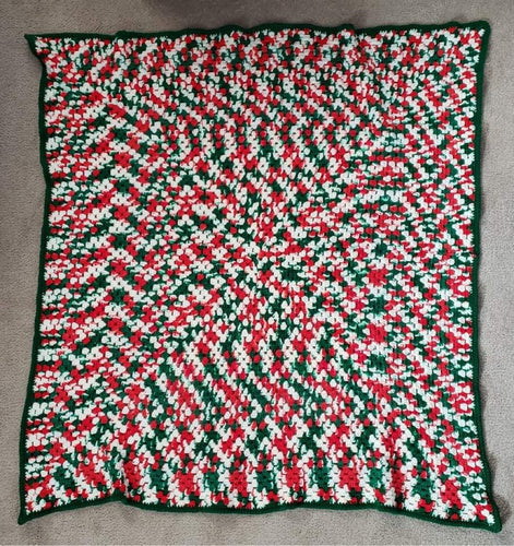 Crab Stitch Border Crochet Lap Blanket