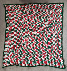 Crab Stitch Border Crochet Lap Blanket