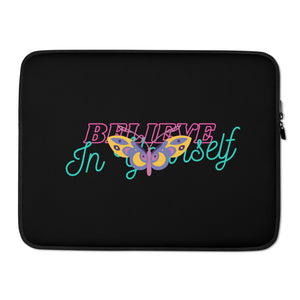 "Believe in Yourself" Black Laptop Case